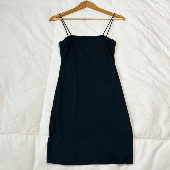 NWT SHEIN SXY Black Bodycon Mini Dress Size Small Spaghetti Strap - Picture 3 of 6